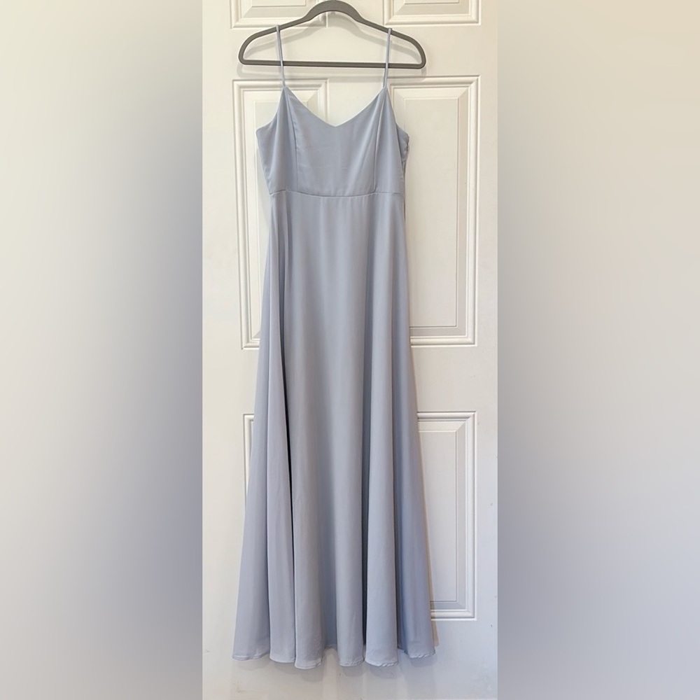 Show Me Your Mumu Faith Maxi Dress in Steele Blue Chiffon Size L